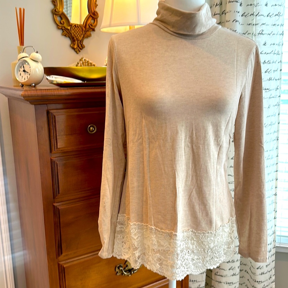Sundance lace trimmed turtleneck
